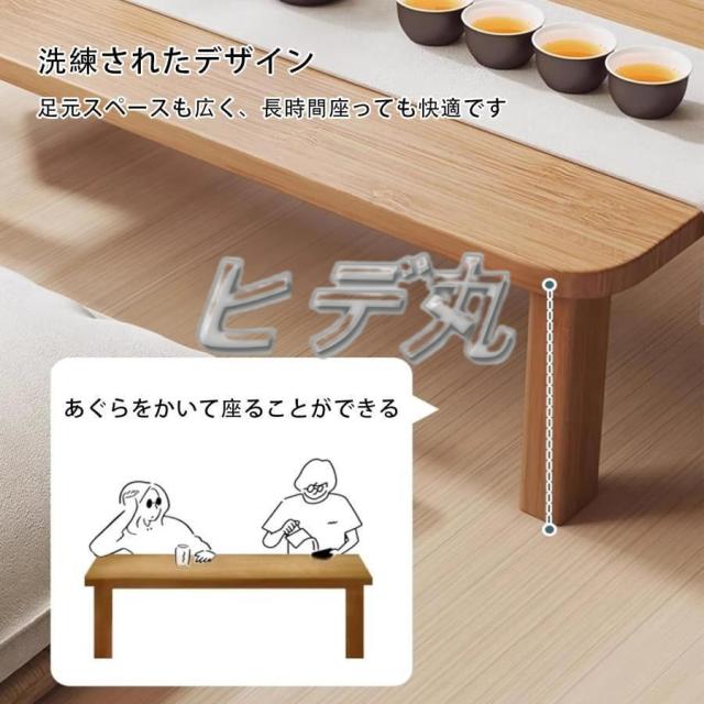 ローテーブル折りたたみ座卓木製ちゃぶ台和室テーブル茶卓木目調センターテーブルベッドトレイテーブルクローバー持つ和風リビングテーブル耐荷重50kg小型_13