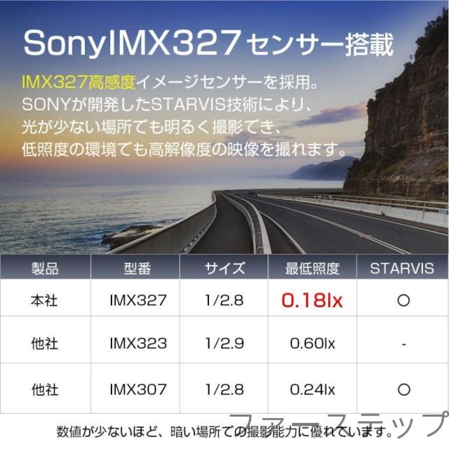 ドライブレコーダー 3カメラ同時録画 1296P SONYIMX327センサー 超広角 4.0インチ HDR画像補正 駐車監視 Gセンサー ループ録画 前後/ドライブレコーダー_6
