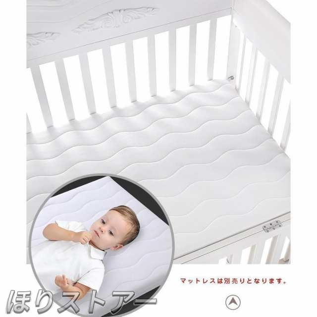 ベビー ベッド 木製 すのこ 高さ調節 ベビー用品 孫 出産祝い 添い寝 ゆりかご 子供用 新生児 赤ちゃん かや 蚊帳 キャスター付 ハイ タイプ_18