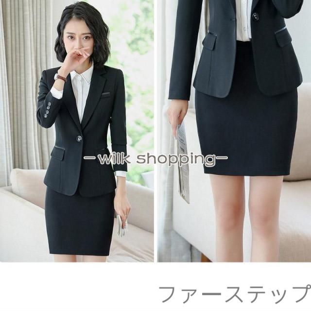 スーツセット レディース パンツセット セットアップ スカートセット フォーマル 細身シルエット 制服OL ビジネス 入学式 卒業式 通勤_1