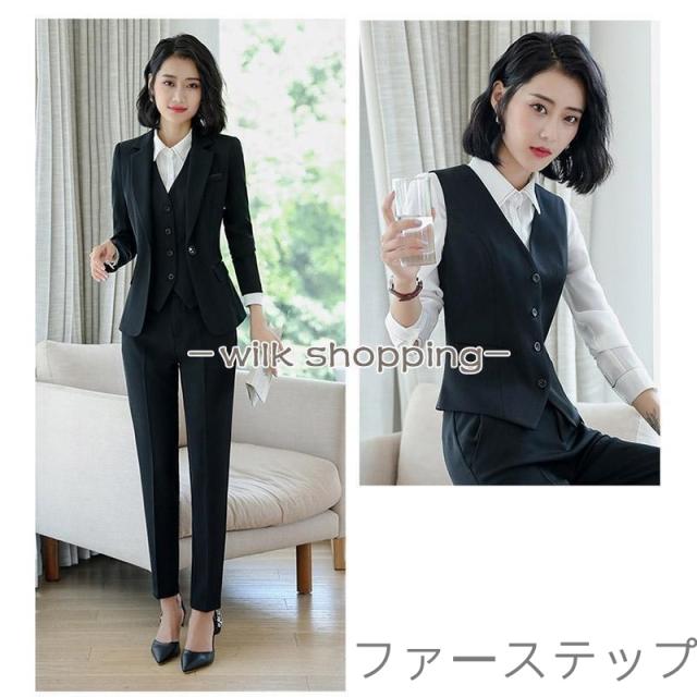 スーツセット レディース パンツセット セットアップ スカートセット フォーマル 細身シルエット 制服OL ビジネス 入学式 卒業式 通勤_10