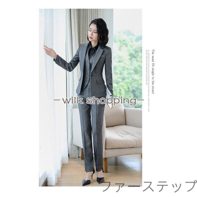 スーツセット レディース パンツセット セットアップ スカートセット フォーマル 細身シルエット 制服OL ビジネス 入学式 卒業式 通勤_15