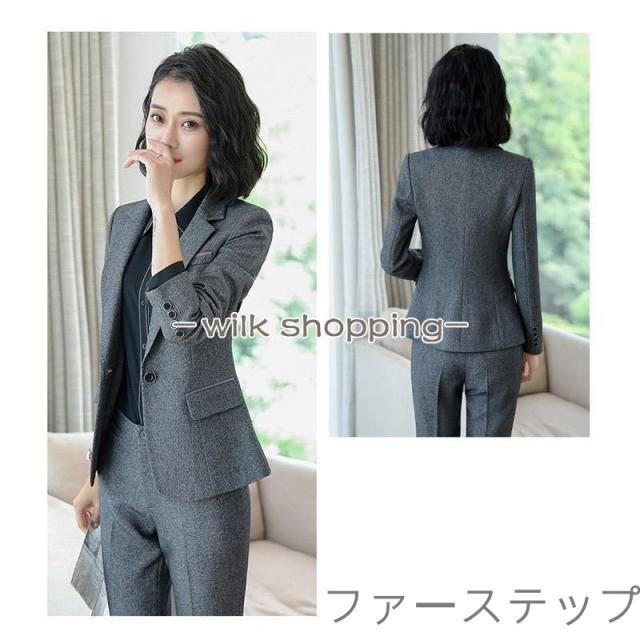 スーツセット レディース パンツセット セットアップ スカートセット フォーマル 細身シルエット 制服OL ビジネス 入学式 卒業式 通勤_16