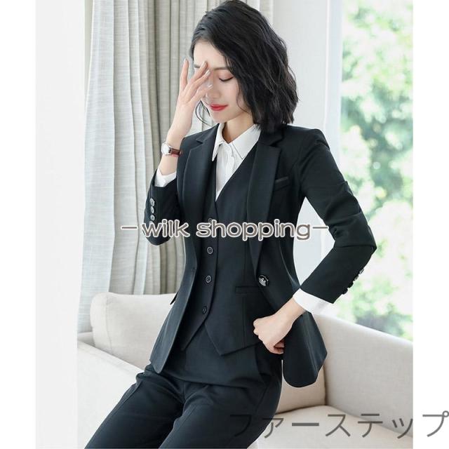 スーツセット レディース パンツセット セットアップ スカートセット フォーマル 細身シルエット 制服OL ビジネス 入学式 卒業式 通勤_9