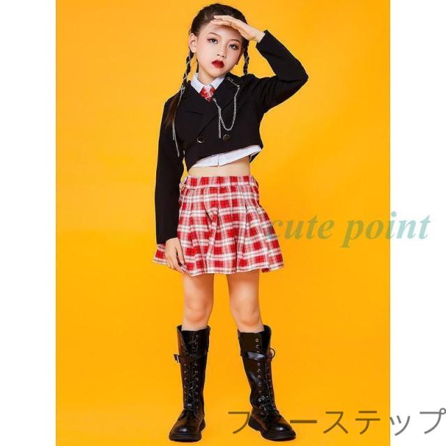 キッズダンス衣装 HIPHOP ステージ衣装 チアリーダー 衣装 ヒップホップ 女の子 韓国子供服 応援団 ジャズダンス jazz ダンスウェア 練習着 セット 演出服_5