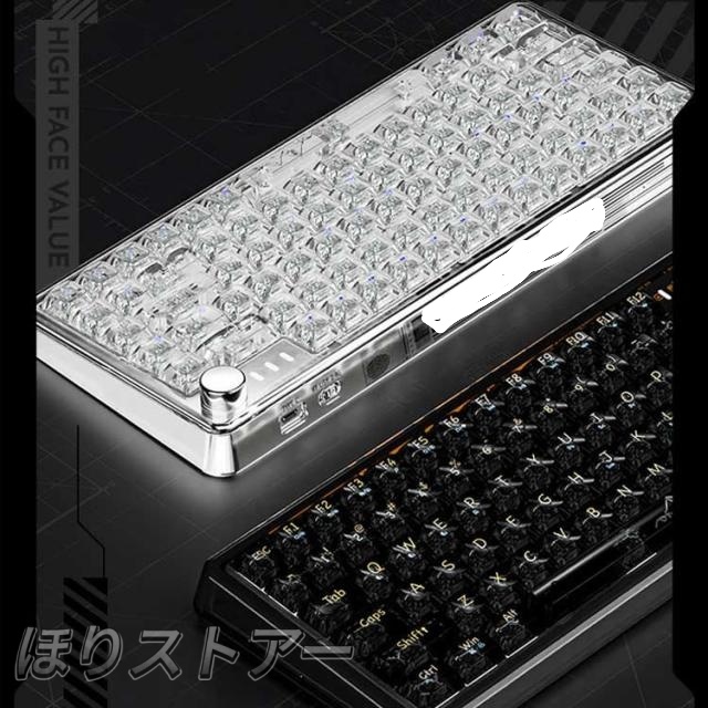 ワイヤレス キーボード クリア 透明 光る 充電式 Bluetooth ゲージングキーボード メカニカルキーボード RGB発光LEDバックライト付き 無線 コードレス 英語配列 軽量 ワイヤレスキーボー ゲーム用パソコンキーボード かわいい おしゃれ バッテリー容量3000mAh。_1