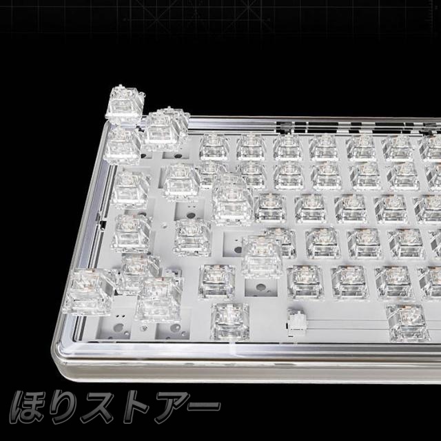 ワイヤレス キーボード クリア 透明 光る 充電式 Bluetooth ゲージングキーボード メカニカルキーボード RGB発光LEDバックライト付き 無線 コードレス 英語配列 軽量 ワイヤレスキーボー ゲーム用パソコンキーボード かわいい おしゃれ バッテリー容量3000mAh。_2