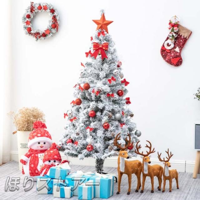 送料無料 クリスマス ツリー 組立式 150cm 北欧 クリスマスツリー 雪化粧 LEDライト付き クリスマスツリー イルミネーション付き オーナメント付き イルミネーションセット 電池式_4