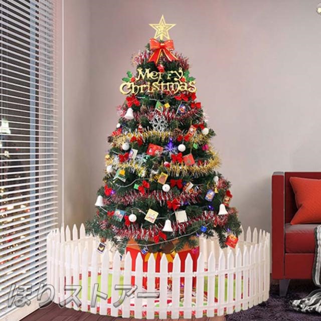 送料無料 キラキラ クリスマスツリー イルミネーション付き クリスマスツリー 180cm LEDライト付き 12種類のオーナメント付 オーナメント付き 電池式_4