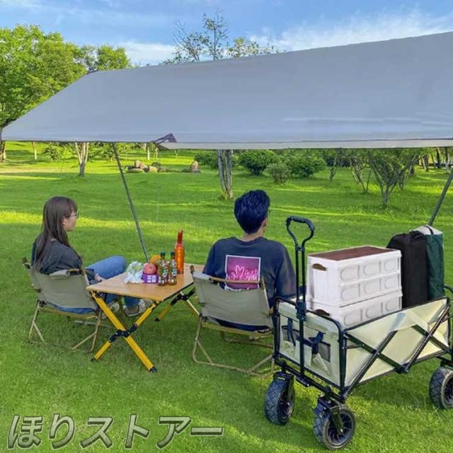キャリーワゴンとテーブル両用 折りたたみ 45L 完成品 アウトドアワゴン アウトドアキャリー キャリーカート キャンプ アウトドア テーブル付き キャンプ用品 4輪 頑丈 運搬 台車 便利 簡単 コンパクト 収納 大容量 小さめ 洗える_3