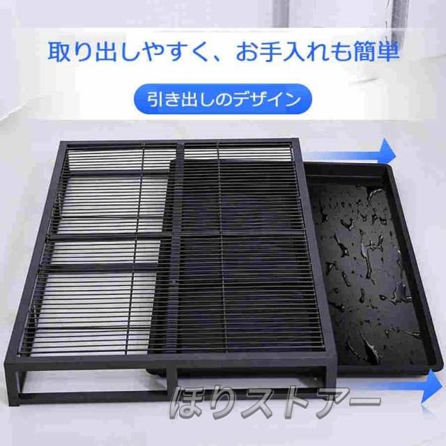 猫 トイレ、大型犬 ゲージ、ペット トイレ、ペットトイレ、犬のトイレトレー、ステンレス製犬用トイレ、大型犬用トイレトレイ、足を乾いた状態に保ち、床を保護_3