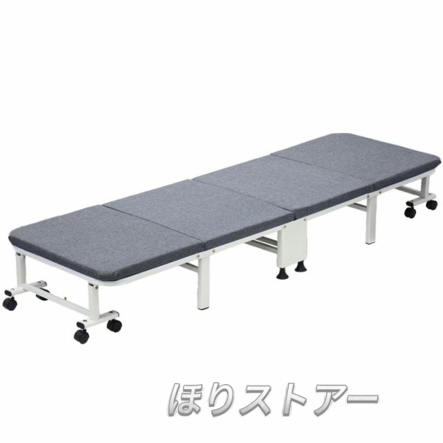 ベッド 折りたたみ シングル マットレス 折りたたみベッド コンパクト キャスター付 折り畳みベッド 簡易ベッド_1