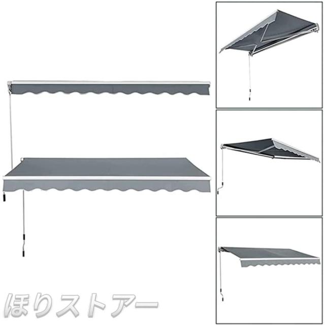 日除けシェード オーニングテント 伸縮式 オーニングテントひさし 後付けベランダ 雨除け オーニング 手動ガゼボ キット庭サンシェード折りたたみ式_9