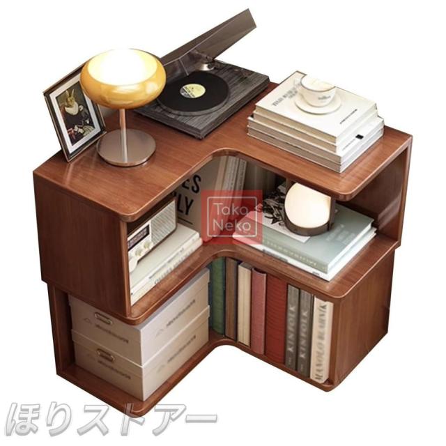 コーナーラック、コーナーシェルフスタンド、L字型コーナー本棚、オープンシェルフユニット付き収納棚、植物ディスプレイ棚ユニット、バスルームに最適な収納