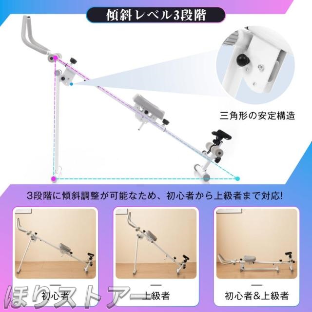 ほり1台6役 腹筋ローラー アブグライダー ローイングマシン プッシュアップ レッグプレス サイドウエスト アブローラー ローマンチェア ヒップトレーニング ローイング ダイエット器具 腹筋器具 腹筋マシン フィットネス機器 有酸素運動 自宅_2