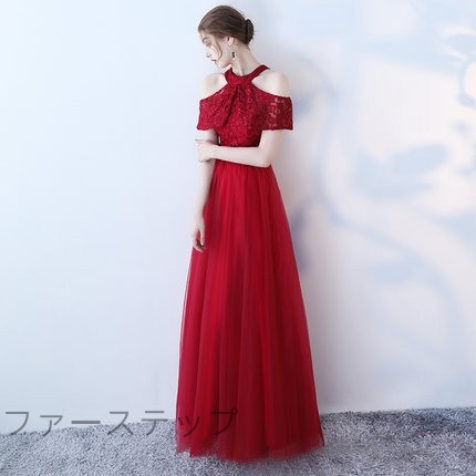 3色 ロング ドレス パーティードレス 個性的 袖あり オフショル ケープ風 結婚式 二次会 お呼ばれ フォーマル 演奏会 ピアノ 発表会 ドレ_9