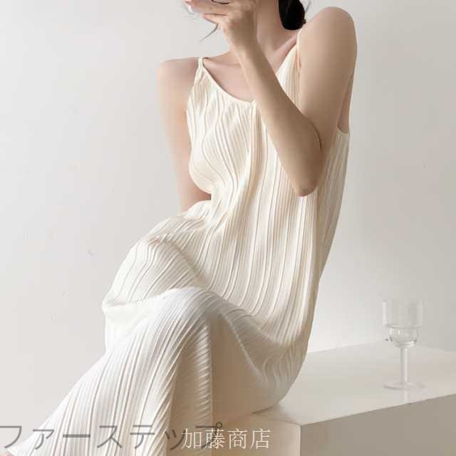 ワンピース レディース プリーツ キャミ ワンピ 送料無料 個性的 春服 夏服 ロング 袖なし キャミソール インスタ映え モテ 流行 トレン 10,135円