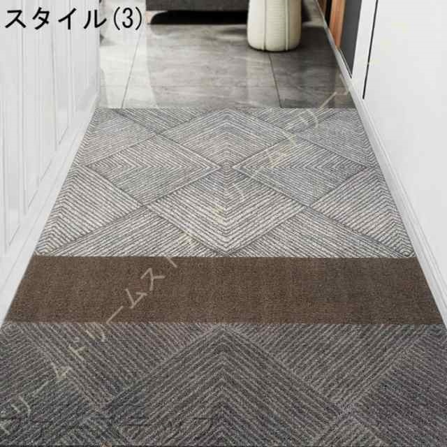 玄関マット 吸水マット 屋外 室内 洗える 大判 北欧風 幾何学 滑り止め付き 泥落とし 泥除け 砂落とし 業務用 家庭用 室外 屋内 丸洗い ドアマット 掃除易い_3