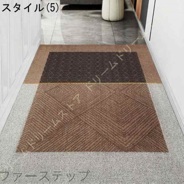 玄関マット 吸水マット 屋外 室内 洗える 大判 北欧風 幾何学 滑り止め付き 泥落とし 泥除け 砂落とし 業務用 家庭用 室外 屋内 丸洗い ドアマット 掃除易い_5