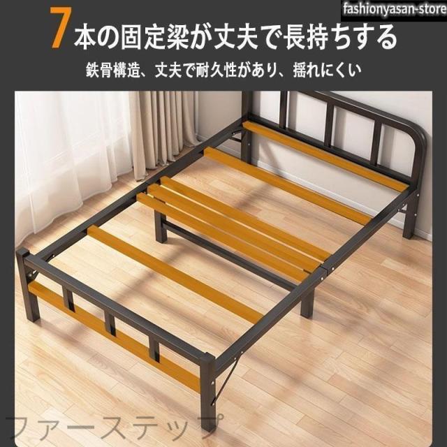 ベッド 折りたたみベッド シングル ベッドフレーム すのこベッド ローベッド すのこ 折りたたみ シングルベッド ワイド ハイタイプ 折りたたみ すのこ_2