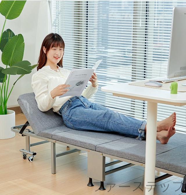 新作 おりたたみベッド コンパクト 折りたたみ ベッド シングル 角度調節可能 簡易ベッド 折り畳み ベッド 組立不要 折りたたみベッド 家庭用 昼休み 昼寝 オフィスベッド シングル 軍用ベッド 付き添い簡易硬板背もたれベッド_8