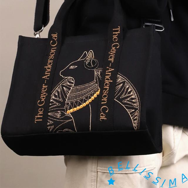 トートバッグ ショルダーバッグ 斜め掛け ゲイヤーアンダーソンの猫 レディース 大英博物館 大容量 刺繍 軽量 手提げ キャンバス お洒落 3way  ランチバッグ ハンドバッグ 通勤 通学 プレゼント_1