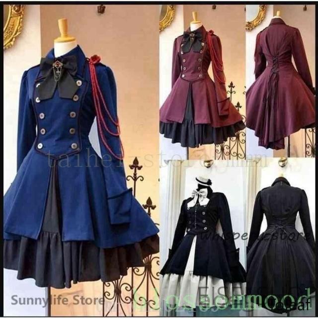 新品膝丈ワンピース軍服ロリータワンピースゴスロリドレス