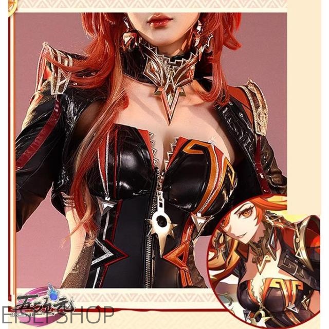 三分妄想　原神　コスプレ　マーヴィカ　炎神　衣装　※ウィッグ　靴　追加可　_4