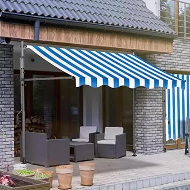 オーニングテント つっぱり日よけ 2m/2.5m/3m/3.5m/4m スクリーン式 突っ張り式 巻き取り式 つっぱり式 自立式サンシェード 角度、高さの調節が可能 サンシェー_14