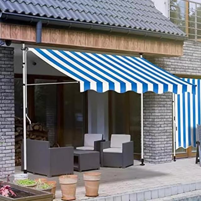 オーニングテント つっぱり日よけ 2m/2.5m/3m/3.5m/4m スクリーン式 突っ張り式 巻き取り式 つっぱり式 自立式サンシェード 角度、高さの調節が可能 サンシェー_15