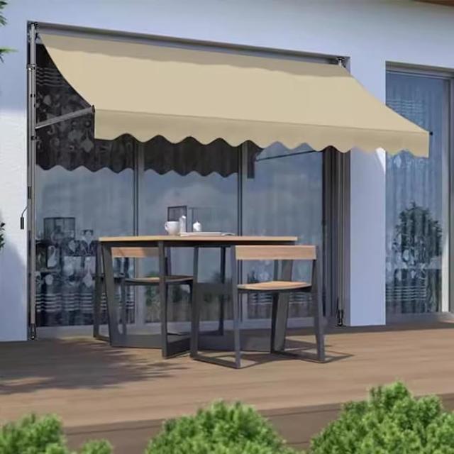 オーニングテント つっぱり日よけ 2m/2.5m/3m/3.5m/4m スクリーン式 突っ張り式 巻き取り式 つっぱり式 自立式サンシェード 角度、高さの調節が可能 サンシェー_16