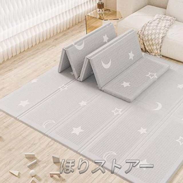 プレイマット 折りたたみ シームレス 2cm 厚手 ベビーマット 赤ちゃん ベビー 子ども プレイマット クッションマット お昼寝 床暖房対応 リバーシブル 防音 防水 抗菌 極厚 大判 180*200cm コンパクト収納 春夏秋冬 おしゃれ_1