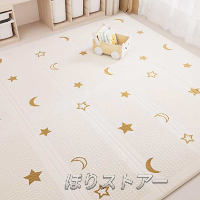プレイマット 折りたたみ シームレス 2cm 厚手 ベビーマット 赤ちゃん ベビー 子ども プレイマット クッションマット お昼寝 床暖房対応 リバーシブル 防音 防水 抗菌 極厚 大判 180*200cm コンパクト収納 春夏秋冬 おしゃれ_4