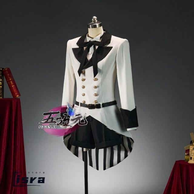 五次元　黒執事　コスプレ　シエル　白いストライプ柄　衣装