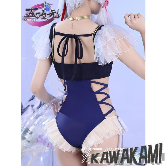 三分了見違い 原神 コスプレ 神里綾華 御召しもの 海水着 暴力団服 ※ウィッグ 加えること可