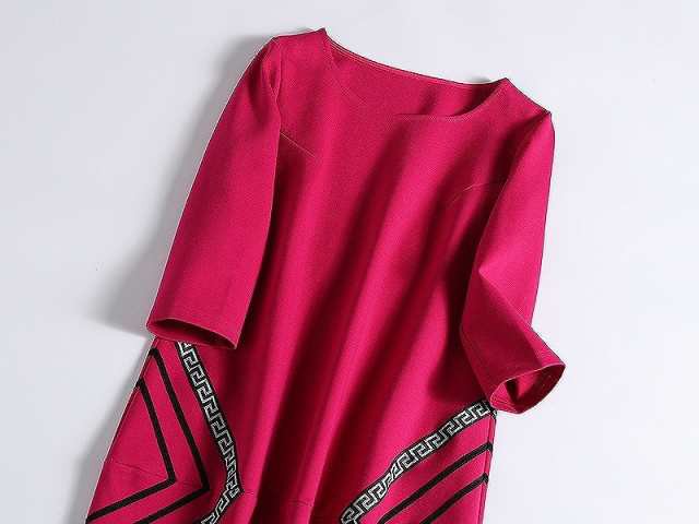 ワンピース 柄 Aライン ラウンドネック クラシカル パーティ お呼ばれ