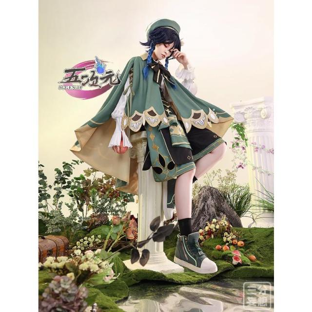 三分妄想　原神　コスプレ　ウェンティ　リンゴトースト　衣装　同人服　※ウィッグ　追加可