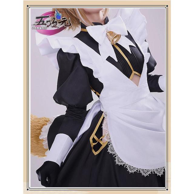 三分妄想 原神 コスプレ 五郎 ゴロー メイド服 衣装 ※ウィッグ 耳 尻尾