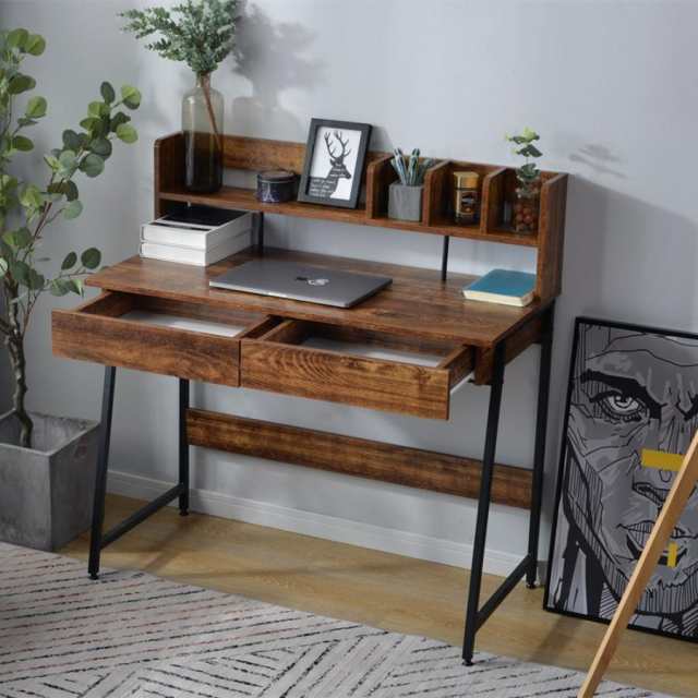 ☆期間セール☆パソコンデスク 引き出し付き 収納台 ミシン台 学習机