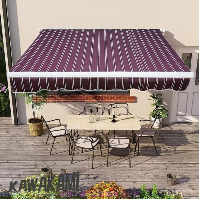 手動ひさしオーニングテント、防水およびUV 伸縮式 オーニングテント 、 壁際 2/3/4/5M アウトドアオーニング、アルミ合金 庭の日よけ格納式キャノピーオーニン