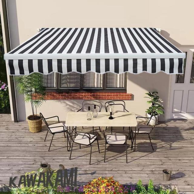 手動ひさしオーニングテント、防水およびUV 伸縮式 オーニングテント 、 壁際 2/3/4/5M アウトドアオーニング、アルミ合金 庭の日よけ格納式キャノピーオーニン