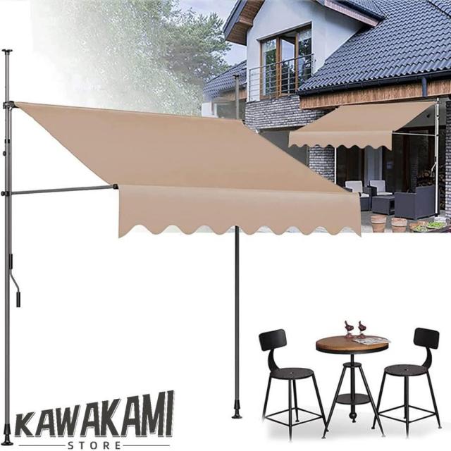 日よけ オーニングテント つっぱり日よけスクリーン式 簡単設置 工事