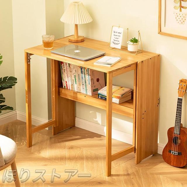 折りたたみデスク テレワークデスク 省スペース 多機能テーブル 机 コンパクデスク 木製 パソコンテーブル オフィスデスク 折り畳みテーブル 学生の家の小さなデ