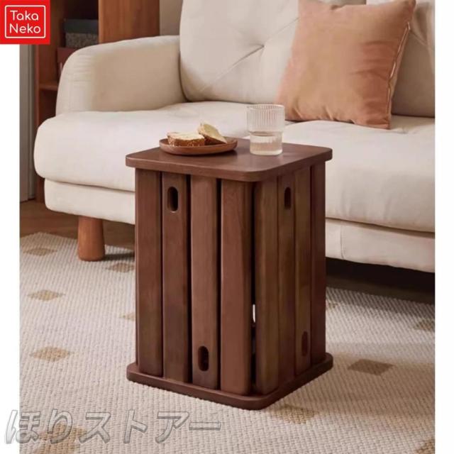 無垢材の4in1コンビネーションスツール コーヒーテーブル サイドスツール ベンチ コンビネーション家具 ッ天然ゴムの木製 スクエアスタイル 二重目的 多機能 折
