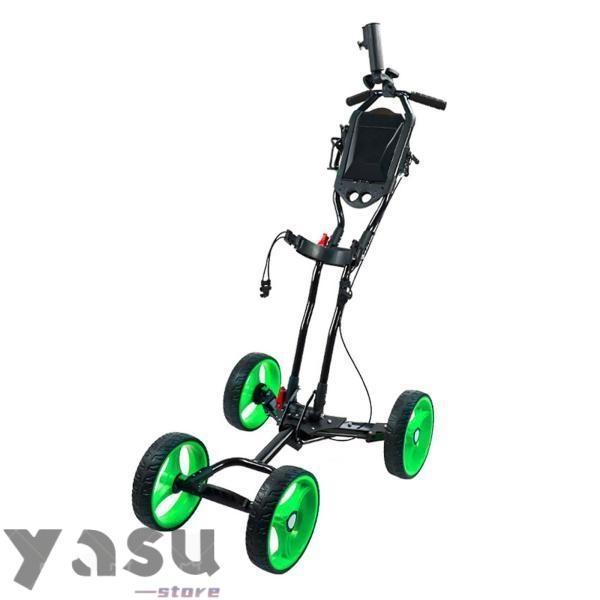 ゴルフカート 折りたたみゴルフプルカート ゴルフアクセサリー 4輪ゴルフトロリー 軽量コンパクト アルミ合金 プルカート