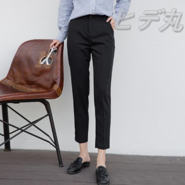 《》綿混のスーツ生地が上品に見える。テーパードパンツ スラックスパンツ アンクルパンツ テーパード スラックス ボトムス 通勤 オフィス クロップド丈 カジュアル キレイめ シンプル 無地 美脚 春夏送料無料