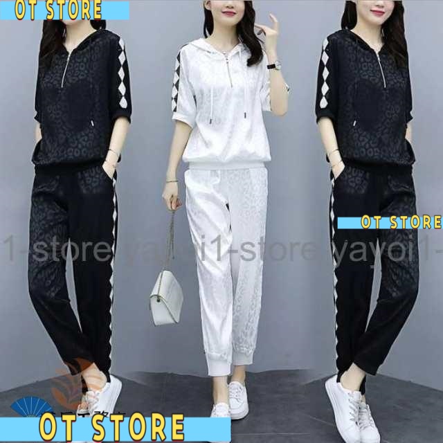 注目アイテム 再入荷リクエスト殺到 ヒョウ柄 上下セット パンツ トップス レディース 今だけ ジップアップ ジャージ レオパード ウェア ランニングウェア スポーツウェア 2点セット ジム SNS話題 収納便利 フィットネス 早い者勝ち