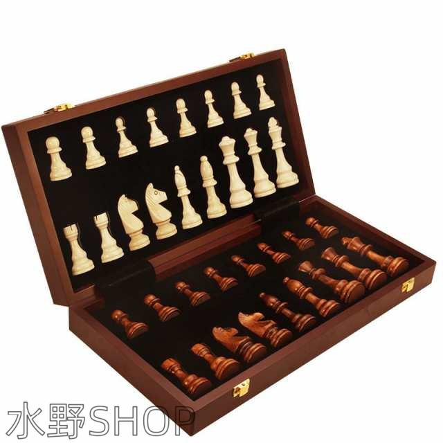 国際木製チェス盤 木製 チェスセット 旅行 収納 ピース 無垢材 チェスセット 折り畳み式 教育チェスセット