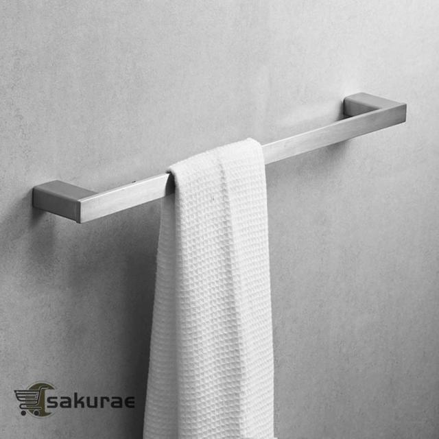 タオルバータオルハンガー浴室タオルラックタオル掛け壁掛け式S＆L洗面所キッチン壁に取り付けられたシングルバスタオルバー、ステンレス鋼タオルのレール、