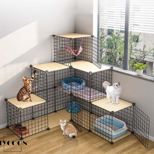 猫 ケージ の猫ケージ キャットケージ トイレ収納型 2段 3段 キャットハウス ネコハウス 留守番 保護 脱走防止 多頭飼い 脱走防止 ペット ゲージ コンパクト 頑